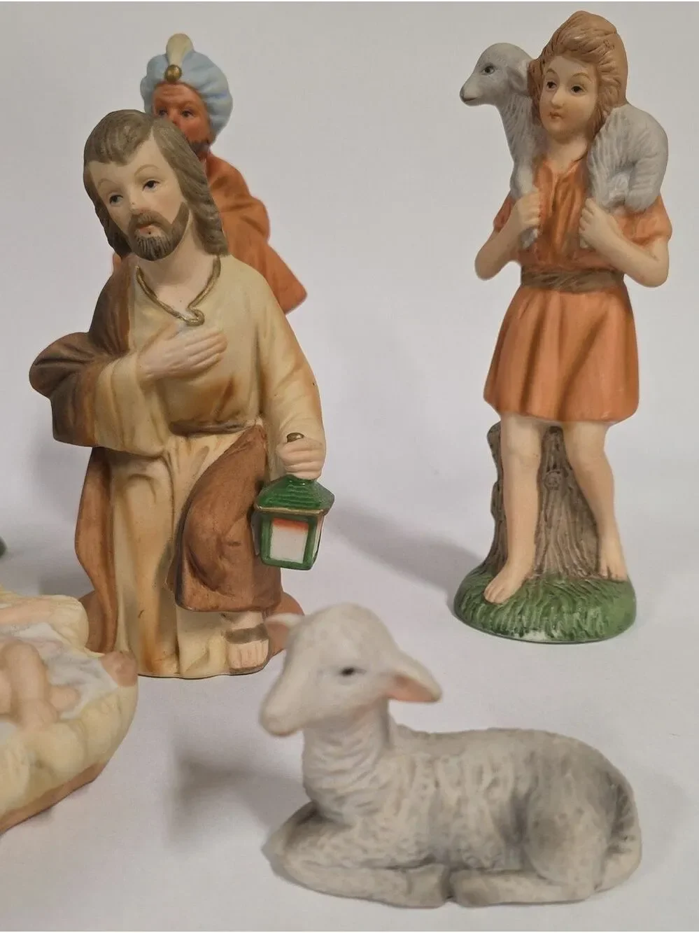 Vintage Homco 9-Piece Nativity Set #5216 - Bisque Porcelain - As Is